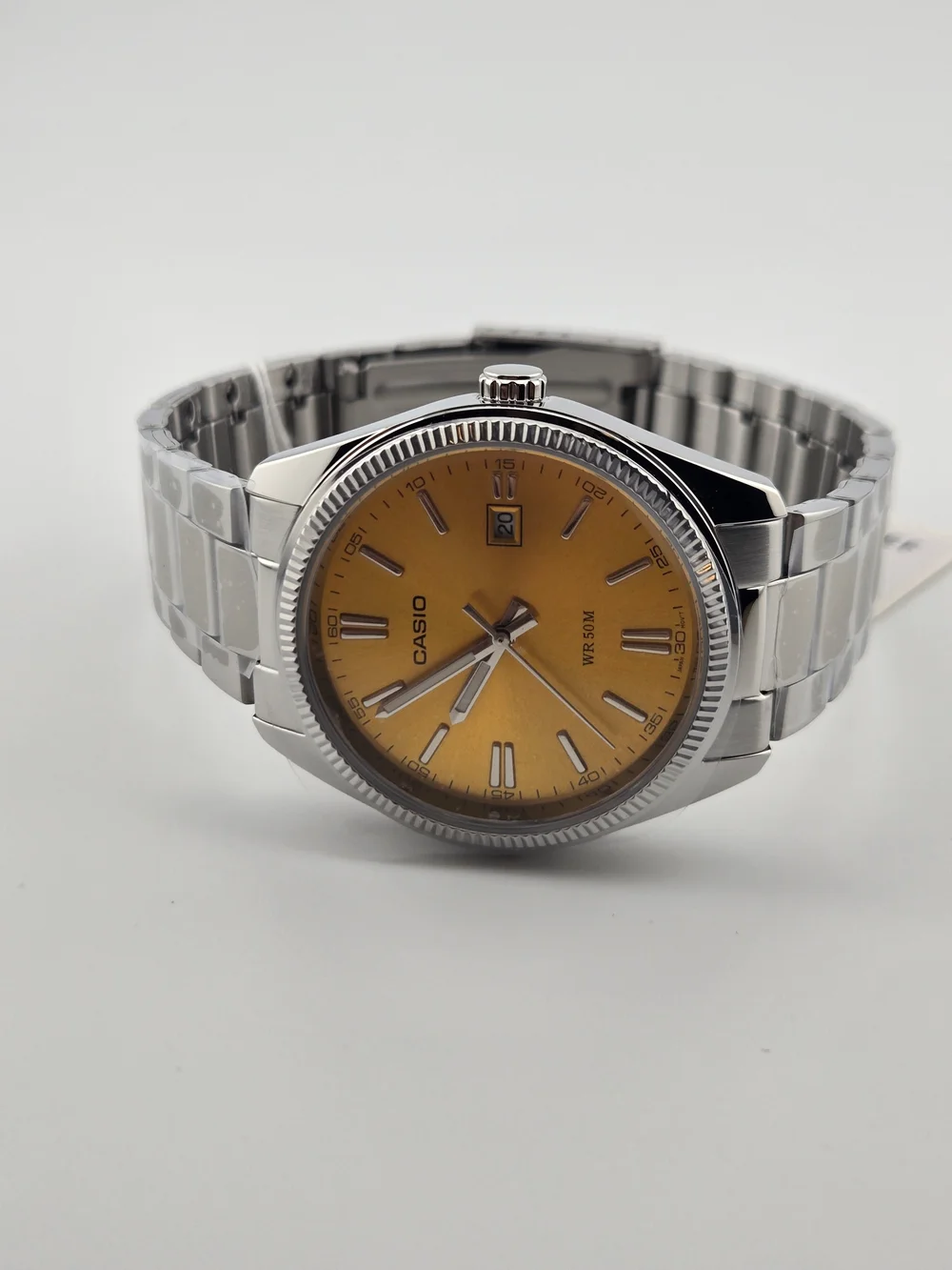 Casio Men's Stainless Steel Watch with Yellow Dial